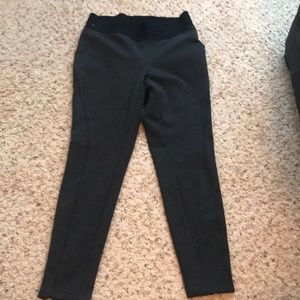 Gray zipper leggings